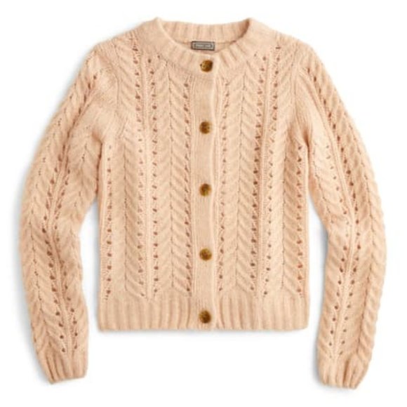 NWT POINT SUR J Crew Pointelle Knit Cardigan - Picture 3 of 13